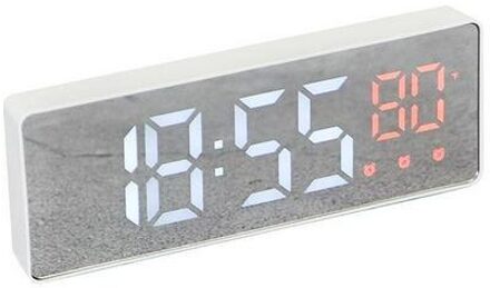 Digitale Wekker Spiegel Led Tafel Klokken Met Thermometer Multifunctionele Klok Vierkante Rechthoek Multifunctionele Bureau klok 6