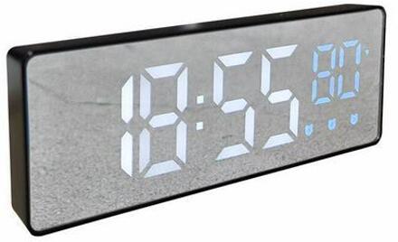 Digitale Wekker Spiegel Led Tafel Klokken Met Thermometer Multifunctionele Klok Vierkante Rechthoek Multifunctionele Bureau klok 8