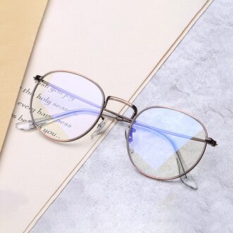 Diguyao Computer Anti Blauw Bril Blauw Licht Blokkeren Glazen Optische Spektakel Blokkeren Gaming Filter Kleine Ronde Bril bruin-Anti-blauw