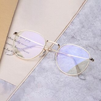 Diguyao Computer Anti Blauw Bril Blauw Licht Blokkeren Glazen Optische Spektakel Blokkeren Gaming Filter Kleine Ronde Bril goud-Anti-blauw