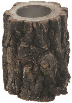 Dijk Kaarsenhouder boomstam met schors,
