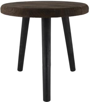 Dijk Natural Collections Bijzettafel paulowniahout Ø38xh38cm zwart