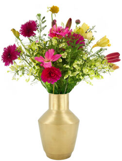 Dijk Natural Collections Bloemenvaas Splash - goud - keramiek - D18 x H28 cm