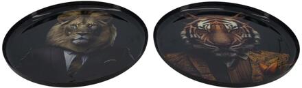 Dijk Natural Collections Dienblad dier metaal zwart Ø28cm