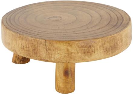 Dijk Natural Collections Dienblad hout op voet Ø19,5x8cm bruin