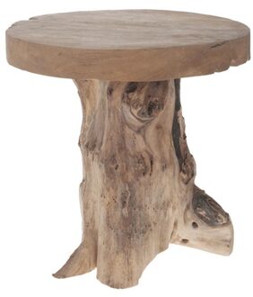 Dijk Natural Collections DKNC - Bijzettafel - Teakhout - 41x40x25cm - Bruin Beige