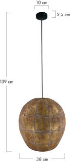 Dijk Natural Collections DKNC - Hanglamp Luxor - metaal - 38x38x39cm - Goud Goudkleurig