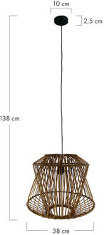 Dijk Natural Collections DKNC - Hanglamp Ponce - Bamboe - 38x38x32 cm - Natuurlijk Beige