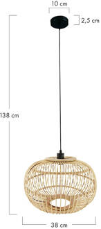 Dijk Natural Collections DKNC - Hanglamp Varna - Bamboe - 38x38x27 cm - Natuurlijk Beige