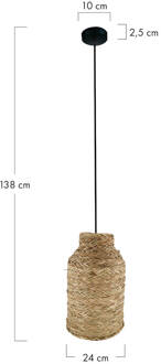 Dijk Natural Collections DKNC - Hanglamp - zeegras - 24x24x38cm - Natuurlijk Beige