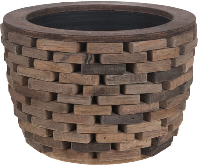 Dijk Natural Collections houten plantenbak met plastic pot