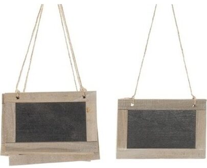 Dijk Natural Collections Krijtbord hangers - 5x st - 15 x 10 cm - houten bordjes