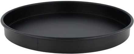 Dijk Natural Collections Onderbord/kaarsenbord - decoratie dienblad - metaal - zwart - 37 x 4 cm - rond