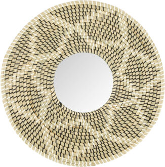 Dijk Natural Collections Ronde wandspiegel met ophanghaak - Boho stijl - zeegras - Dia 52cm