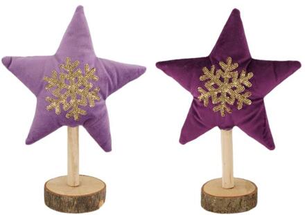 Dijk Natural Collections Ster polyester op standaard 17x6x23cm paars