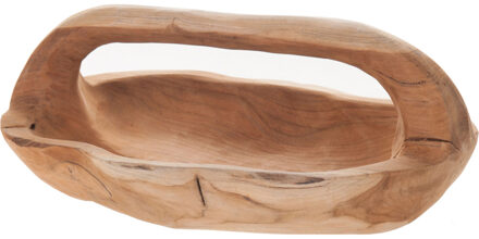 Dijk Natural Collections teakhouten schaal met handvat