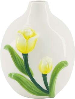 Dijk Natural Collections Vaas keramiek met tulp H17,4cm multi
