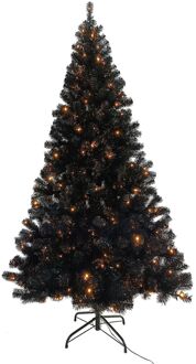 Dijk Natural Collections Wintervalley Trees - Kunstkerstboom Lars met LED verlichting - 150x83cm - Zwart