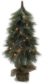 Dijk Natural Collections Wintervalley Trees - Kunstkerstboom Sven met LED verlichting - 90x40cm - Groen