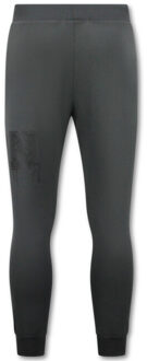 Dik geweven joggingbroek icon trainingsbroek lang Grijs - S