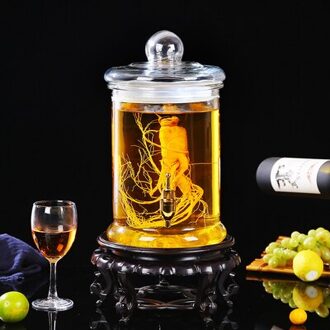 Dik Glas Wijn Fles Pot Met/Zonder Kraan Niet-Lood Glas Fruit Fonkelende Alcohol Container Flessen 1.25L koper resin