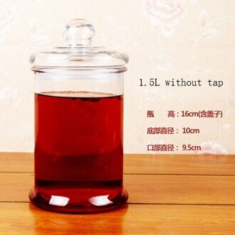 Dik Glas Wijn Fles Pot Met/Zonder Kraan Niet-Lood Glas Fruit Fonkelende Alcohol Container Flessen 1.25L nee tap