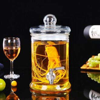 Dik Glas Wijn Fles Pot Met/Zonder Kraan Niet-Lood Glas Fruit Fonkelende Alcohol Container Flessen 1.25L staal