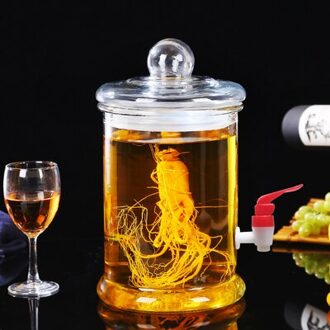 Dik Glas Wijn Fles Pot Met/Zonder Kraan Niet-Lood Glas Fruit Fonkelende Alcohol Container Flessen 2.5L plastic