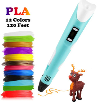 Dikale 3D Pen LED Screen DIY 3D Printing Pen PLA Filament Creative Toy Gift For Kids Adult Drawing 3D Printer Pen Drawing Stift