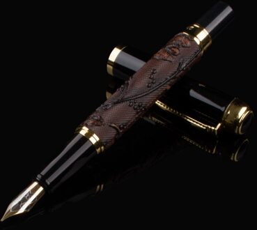 Dikawen 891 Claret En Golden Medium Nib Vulpen Dragon Clip Rijke Crop