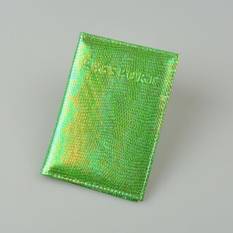 Dikedaku Shiny Pu Leer Paspoort Cover Voor Vrouwen Travel Card Ticket Paspoorthouder Case Leuke Engels Woord Covers Voor Paspoort groen