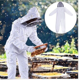 Dikke 1050G Full Body Bijenteelt Beschermende Kleding Imkers Bee Bescherming Pak Safty Sluier Hoed Jurk Anti-Bee Jas apparatuur Xl