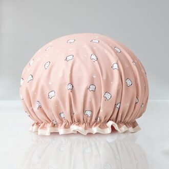 Dikke 1Pcs Waterdicht Bad Hoed Dubbele Laag Douche Haar Cover Vrouwen Benodigdheden Douche Cap Badkamer Accessoires YM4-2727SDB