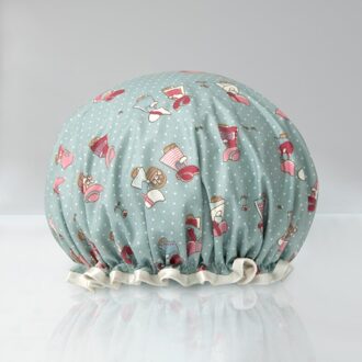 Dikke 1Pcs Waterdicht Bad Hoed Dubbele Laag Douche Haar Cover Vrouwen Benodigdheden Douche Cap Badkamer Accessoires YM5-2727SDB