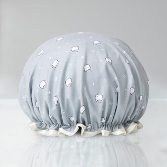 Dikke 1Pcs Waterdicht Bad Hoed Dubbele Laag Douche Haar Cover Vrouwen Benodigdheden Douche Cap Badkamer Accessoires YM7-2727SDB