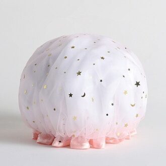 Dikke 1Pcs Waterdicht Bad Hoed Dubbele Laag Douche Haar Cover Vrouwen Benodigdheden Douche Caps Badkamer Accessoires 2