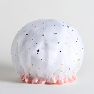 Dikke 1Pcs Waterdicht Bad Hoed Dubbele Laag Douche Haar Cover Vrouwen Benodigdheden Douche Caps Badkamer Accessoires 3