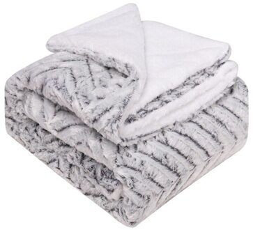 Dikke Double-Layer Lam Wollen Deken Imitatie Bont Pluche Terug Afdrukken Tie-Dye Borstel Bloem Pv Wol Pluizige deken 1