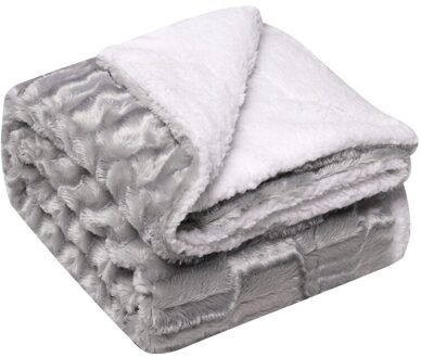 Dikke Double-Layer Lam Wollen Deken Imitatie Bont Pluche Terug Afdrukken Tie-Dye Borstel Bloem Pv Wol Pluizige deken 2