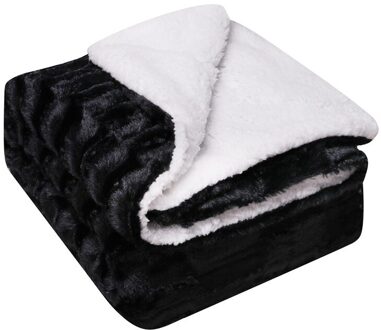 Dikke Double-Layer Lam Wollen Deken Imitatie Bont Pluche Terug Afdrukken Tie-Dye Borstel Bloem Pv Wol Pluizige deken 3