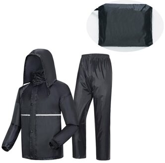 Dikke dubbele regenjas split pak grensoverschrijdende direct regenbroek volwassen reflecterende fiets elektrische motorrijden waterdicht XXL