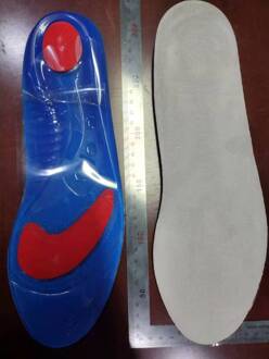 Dikke Flanellen Schokabsorptie Siliconen Sport Inlegzolen Ademend Wilde Run Antislip Sebs Volledige Voetverzorging Schoenen Voet Pad brioche L(EU41--46) 31.5CM