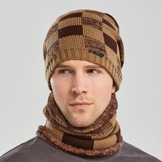 Dikke Gebreide Muts Volwassen Man Winter Outdoor Dikke Plus Fluwelen Warme Bomber Hoeden Fietsen Winddicht Oor Mond Bomber Hoeden khaki