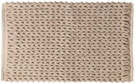 dikke kabels Badmat - beige - 50 x 75 cm - Badkamer kleedjes
