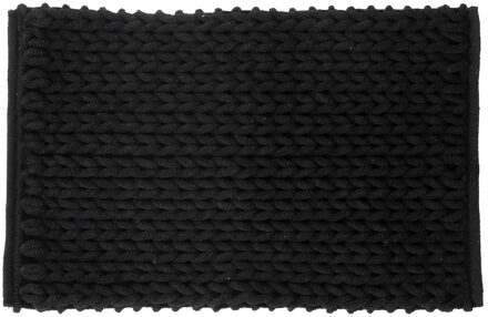 dikke kabels Badmat - zwart - 50 x 75 cm - Badkamer kleedjes