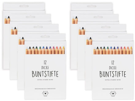 Dikke kleurpotloden - 8x - set van 12 stuks - hobby - knutselen - 17 cm