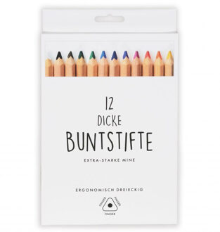 Dikke kleurpotloden - set van 12x stuks - hobby - knutselen - 17 cm