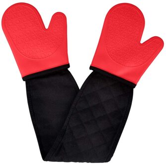 Dikke Lange Siliconen Bakken Handschoenen Hittebestendige Ovenwanten Non Slip Waterdichte Ovenwanten Voor Keuken Koken Grillen Tool