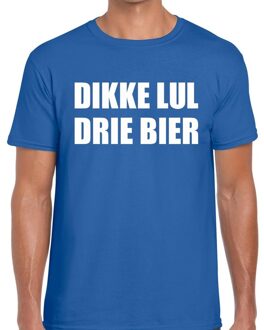 Dikke Lul Drie Bier heren T-shirt blauw XL