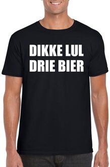 Dikke lul drie bier heren T-shirt zwart 2XL